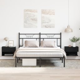 vidaXL Ścienny szafka nocna Czarne dąb Drewno inżynieryjne 46x30x30 cm