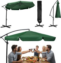 Parasol ogrodowy składany 8 segmentowy 350 cm z pokrowcem Plonos PL-881