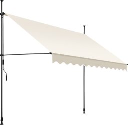 Markiza zaciskowa z korbą ręczną, regulowana wysokość - 300 x 180 cm, beżowy