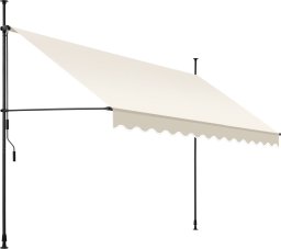 Markiza zaciskowa z korbą ręczną, regulowana wysokość - 350 x 180 cm, beżowy