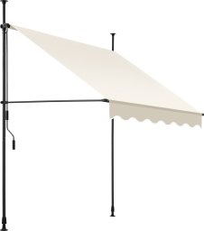 Markiza zaciskowa z korbą ręczną, regulowana wysokość - 150 x 180 cm, beżowy