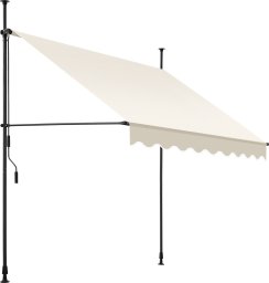 Markiza zaciskowa z korbą ręczną, regulowana wysokość - 200 x 180 cm, beżowy
