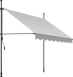 Markiza zaciskowa z korbą ręczną, regulowana wysokość - 200 x 180 cm, jasnoszary