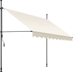 Markiza zaciskowa z korbą ręczną, regulowana wysokość - 250 x 180 cm, beżowy