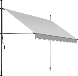 Markiza zaciskowa z korbą ręczną, regulowana wysokość - 250 x 180 cm, jasnoszary