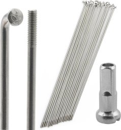 Zestaw 18 szt. - Szprychy Pillar Richman S13 2,3 mm srebrne + nyple
