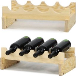 Regał na wino drewniany modułowy RW10 04x01 Naturalny do 4 butelek