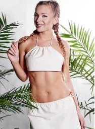 Biustonosz na saunę BEMBEA w 100% naturalna bawełna Yeye Ecru M