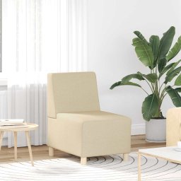 vidaXL Sofa Fotel Kremowy 55 cm Tkanina