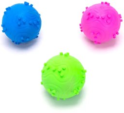Mała piłka 6cm z wypustkami zabawka gryzak dla psa z piszczkiem