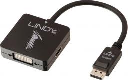 Adapter AV Lindy DisplayPort - HDMI - D-Sub (VGA) - DVI-I czarny (41028)
