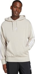 Bluza męska adidas Essentials 3-Stripes French Terry Hoodie beżowa JE6367 L