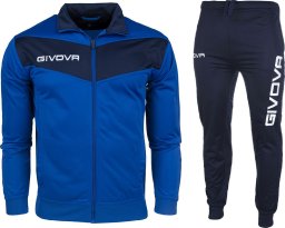 Dres treningowy piłkarski komplet bluza spodnie Givova Tuta Visa Triacetato niebiesko-granatowy TR018 0204 2XL