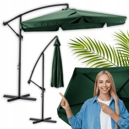Parasol Ogrodowy Składany Duży na Taras Plażowy Pokrowiec AKRON Zielony