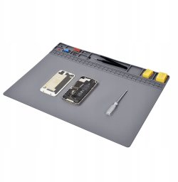 Techrebal Mata Silikonowa Stołowa 35x25cm do Lutowania Antystatyczna Szara Techrebal