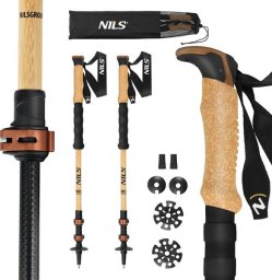 Kijki trekkingowe Nils Bambusowe TK8606 regulowane 62-135cm