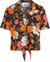 Damska koszulka zkrótkim rękawem O'neill CALI BEACH SHIRT black bluemchen rozmiar M