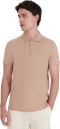 Koszulka męska polo 4F M407 beżowa 4FWSS25TPTSM407 83S XL