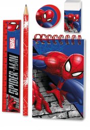 Zestaw Akcesoriów Szkolnych Spider-man Spiderman Notes Ołówek Linijka Gumka / Sp50017