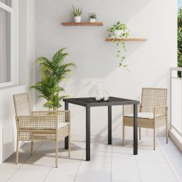 vidaXL Krzesła ogrodowe Mieszany beżowy Rattan 53 x 60 x 85 cm Trwałe