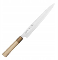 Hideo Kitaoka Aogami#2 Satin Damascus Nóż Yanagiba 27 cm