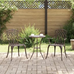 vidaXL Krzesło ogrodowe Brązowe Aluminium 53 x 51 x 88.5 cm Trwałe
