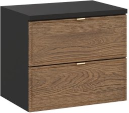 Comad Szafka pod umywalkę nablatową TALIA CASELLA 2S 60cm dąb casella/czarny mat z blatem COMAD
