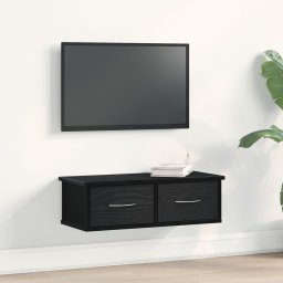 vidaXL Półka Ścienna Czarna Dębowa Drewno Inżynieryjne 60 x 26 x 18,5 cm