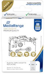 MediaRange MRBTZ121 taśmy do etykietowania Czarny na przezroczystym