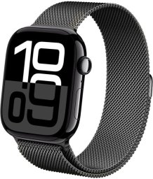 Crong Milano Steel - Pasek ze stali nierdzewnej do Apple Watch 38/40/41/42 mm (grafitowy)