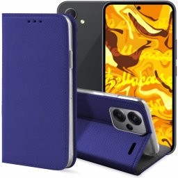 Hello Case ETUI Z KLAPKĄ DO XIAOMI REDMI NOTE 13 PRO PLUS 5G GRANATOWE ZAMYKANE KABURA