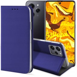 Hello Case ETUI Z KLAPKĄ DO XIAOMI REDMI 12 4G / 5G GRANATOWE ZAMYKANE MAGNETYCZNE