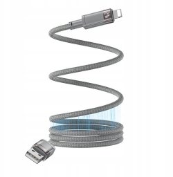 yesido Magnet. Kabel CA174 12W USB-iP 1m 2.4A, GRAY / SZARY