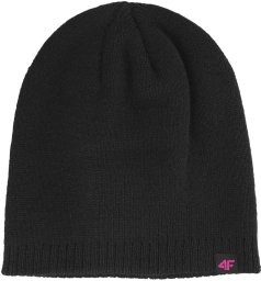 CZAPKA DAMSKA ZIMOWA 4F F435 CZARNA DWUWARSTWOWA BEANIE