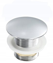 Zaślepka umywalkowa chrom (stal nierdzewna / tworzywo sztuczne) 44 mm (S)