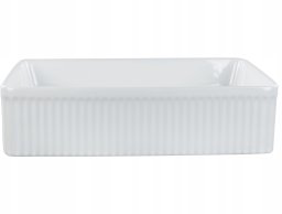 Umywalka Beliani Umywalka nablatowa ceramiczna 50 x 34 cm biała GELDO