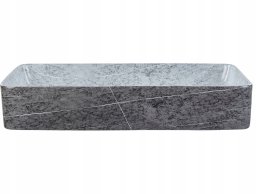 Umywalka Beliani Umywalka nablatowa ceramiczna efekt granitu 61 x 35 cm szara ARTAJ