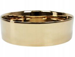 Umywalka Beliani Umywalka nablatowa ceramiczna ⌀ 40 cm złota TEBAR