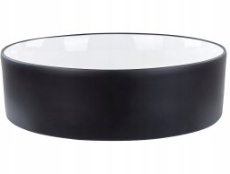 Umywalka Beliani Umywalka nablatowa ceramiczna ⌀ 40 cm biała z czarnym TEBAR