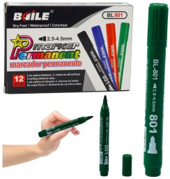 Lean Marker Permanentny Wodoodporny Zielony 2,5-4,5 mm