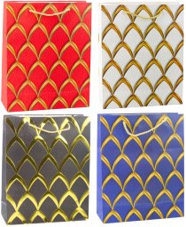 Lean Torba Prezentowa Elegancka Złote Zdobienia 32 x 26 x 12 cm