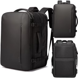 Plecak wodoodporny Bange na laptopa 17" miejski podróżny 52x32x28 cm rozszerzany do pracy samolotu męski damski Czarny