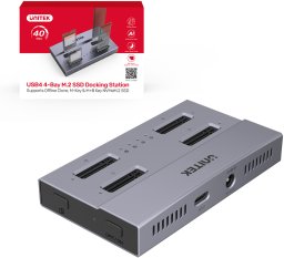 Stacja dokująca Unitek USB4 4-kieszeniowa stacja dokująca/ klonująca M.2 SSD