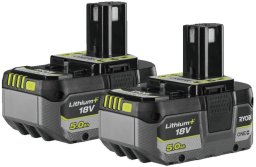 Battery set RYOBI RB1850X2F24, 18 V, 2 x 5.0 Ah Li-ion