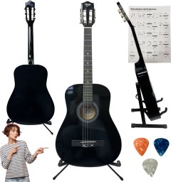 V-TONE BCG BK gitara klasyczna 4/4 3x kostka do gry akordy zestaw