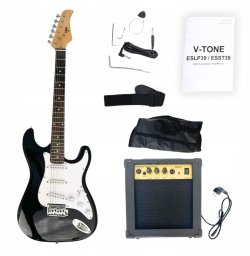 V-Tone Gitara elektryczna ESST39 BK 4/4 stratocaster (5908249825529)