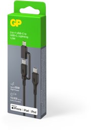 GP 60W Lade- & Sync Kabel USB-A auf USB-C und Lightning