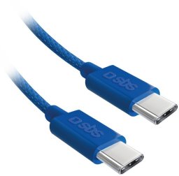 Kabel USB SBS Mobile USB-C - USB-C 1.5 m Niebieski (8018417447792)