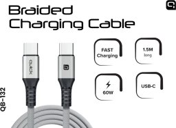 Quick QB-132 Braided 60W Charhing and Data Cable USB-С to USB-С 1.5m