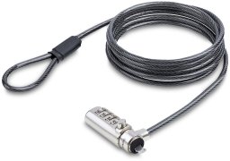 Linka zabezpieczająca StarTech StarTech SNBLC4D-LAPTOP-LOCK zapięcie do kabli Czarny, Srebrny 2 m